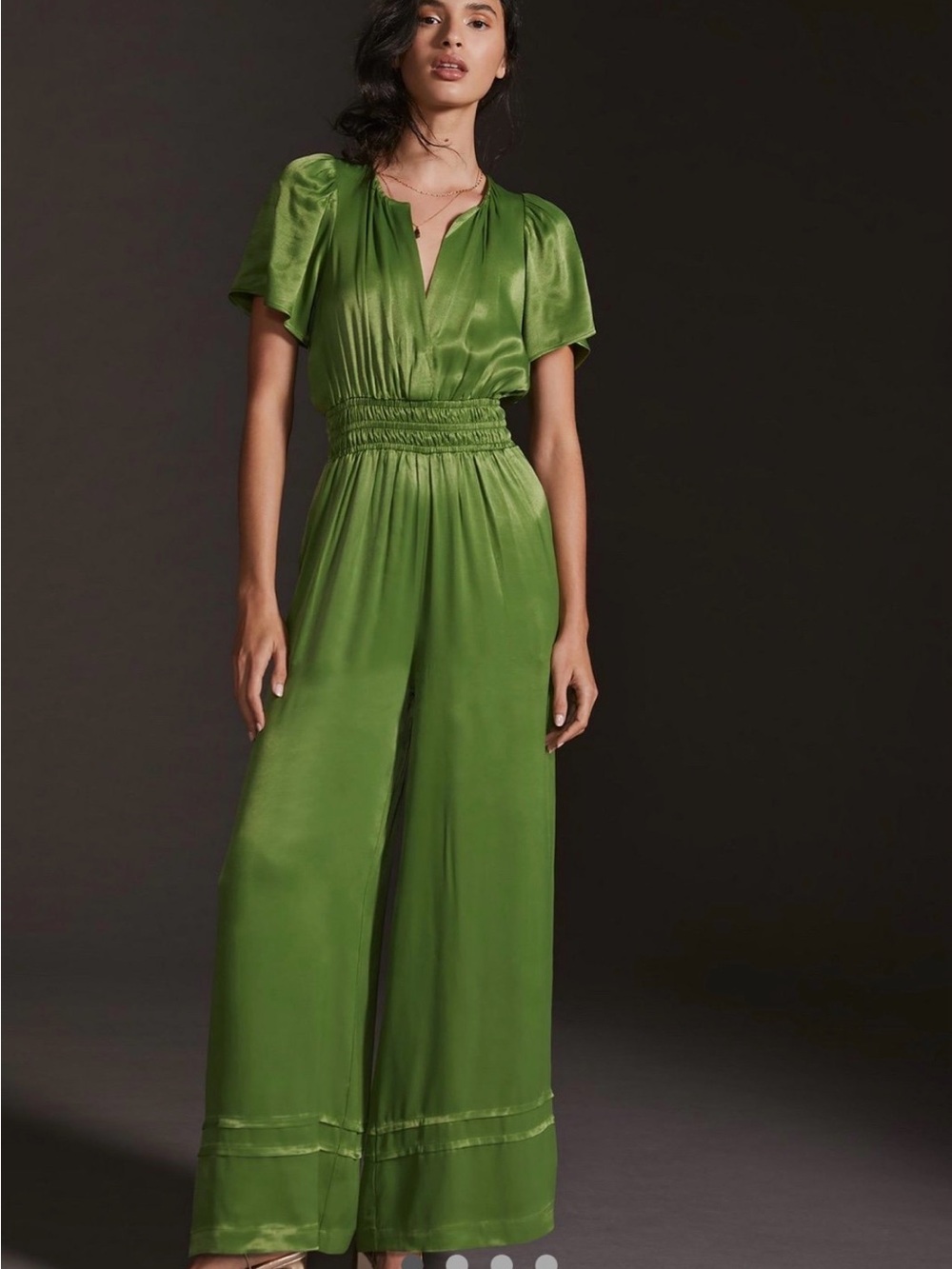 Anthropologie Green Jumpsuit